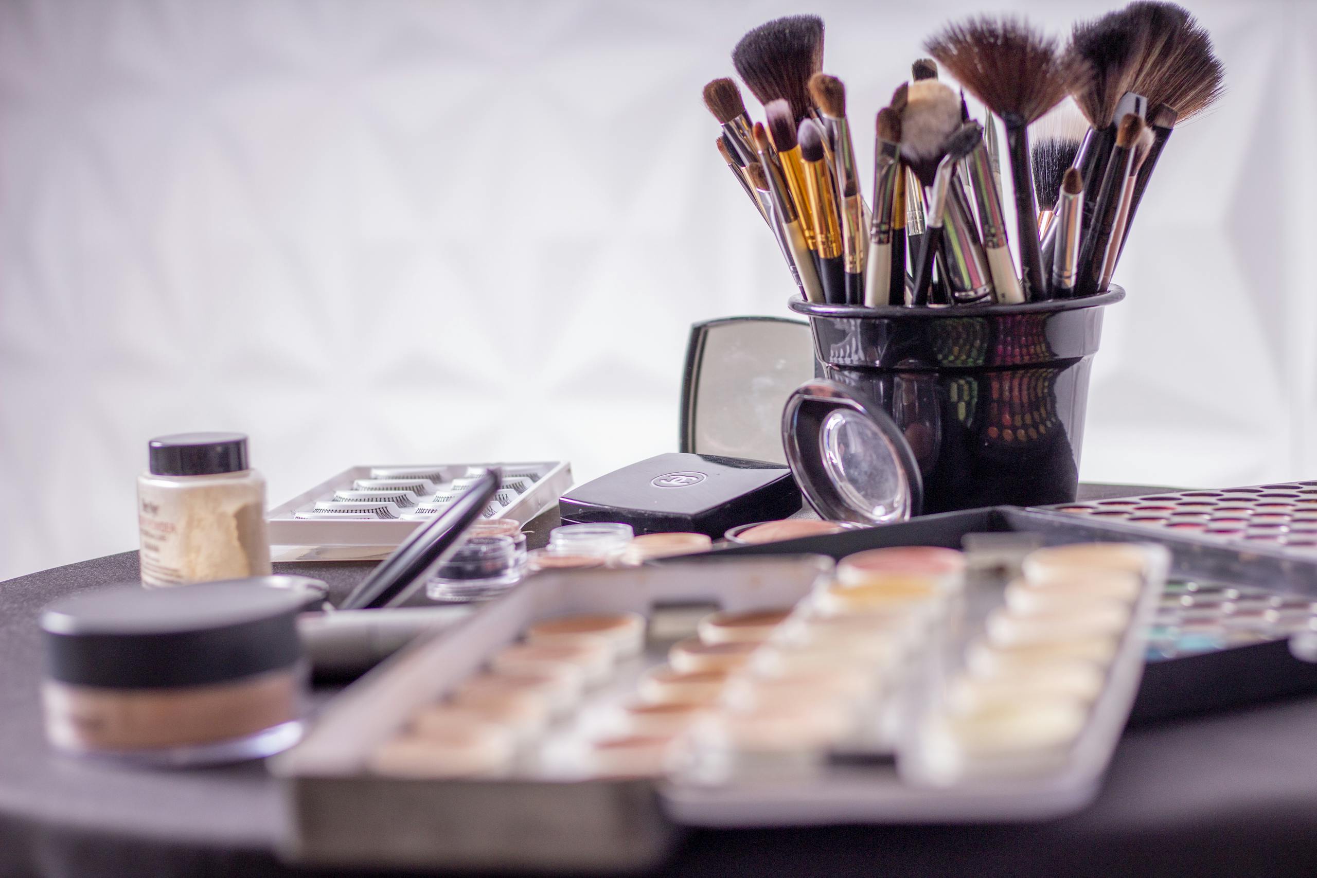 Makeup Brush on Black Container